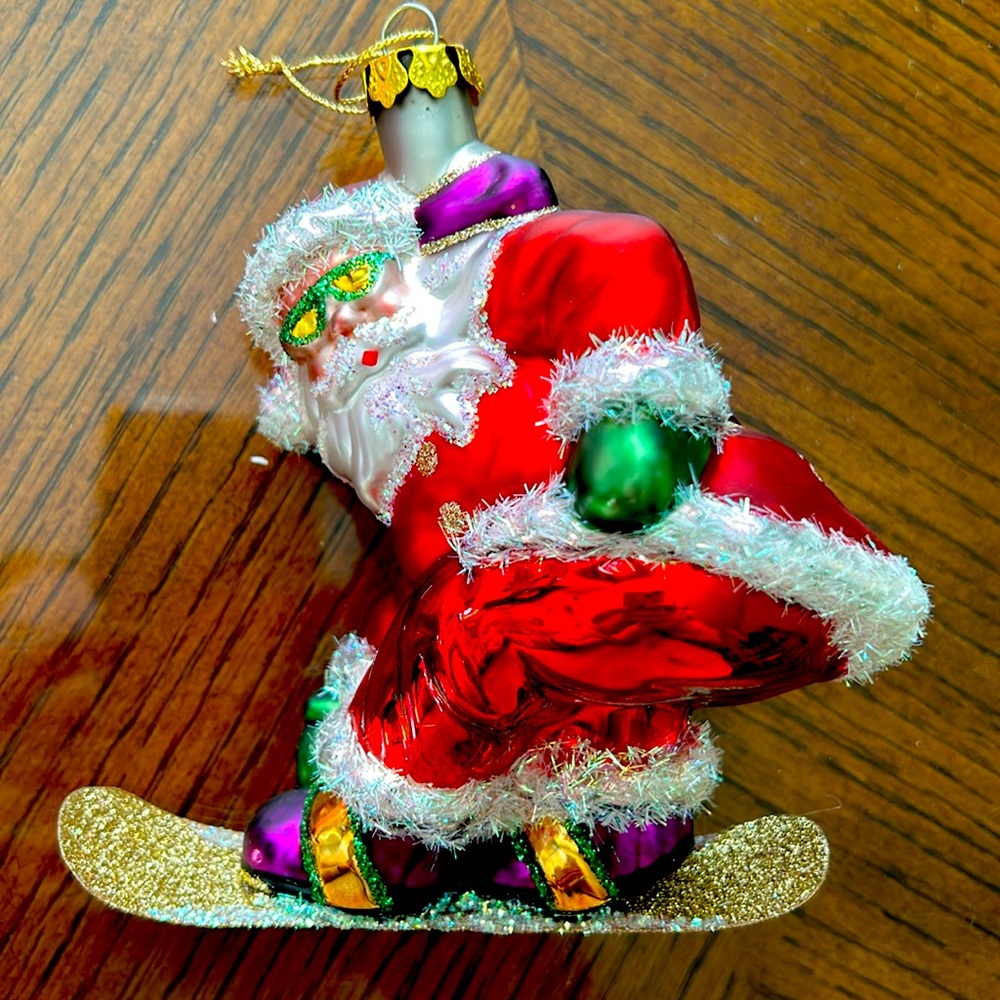 Snowboarding, Santa surfing skateboarding Santa Claus